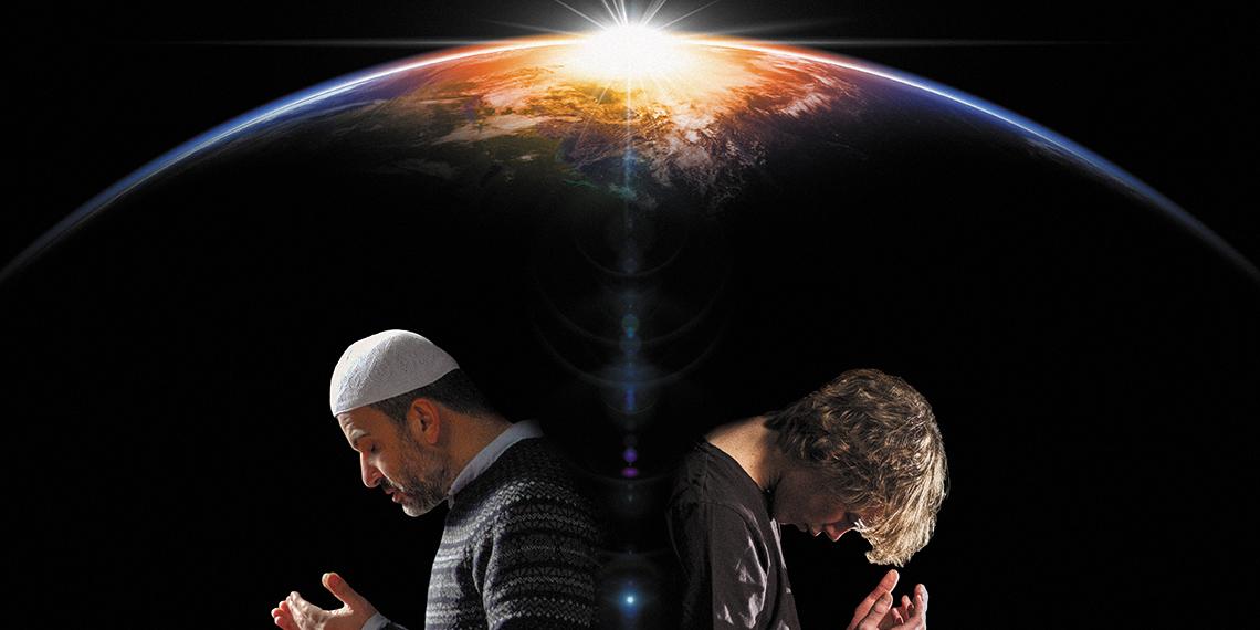 A Muslim and Christina praying